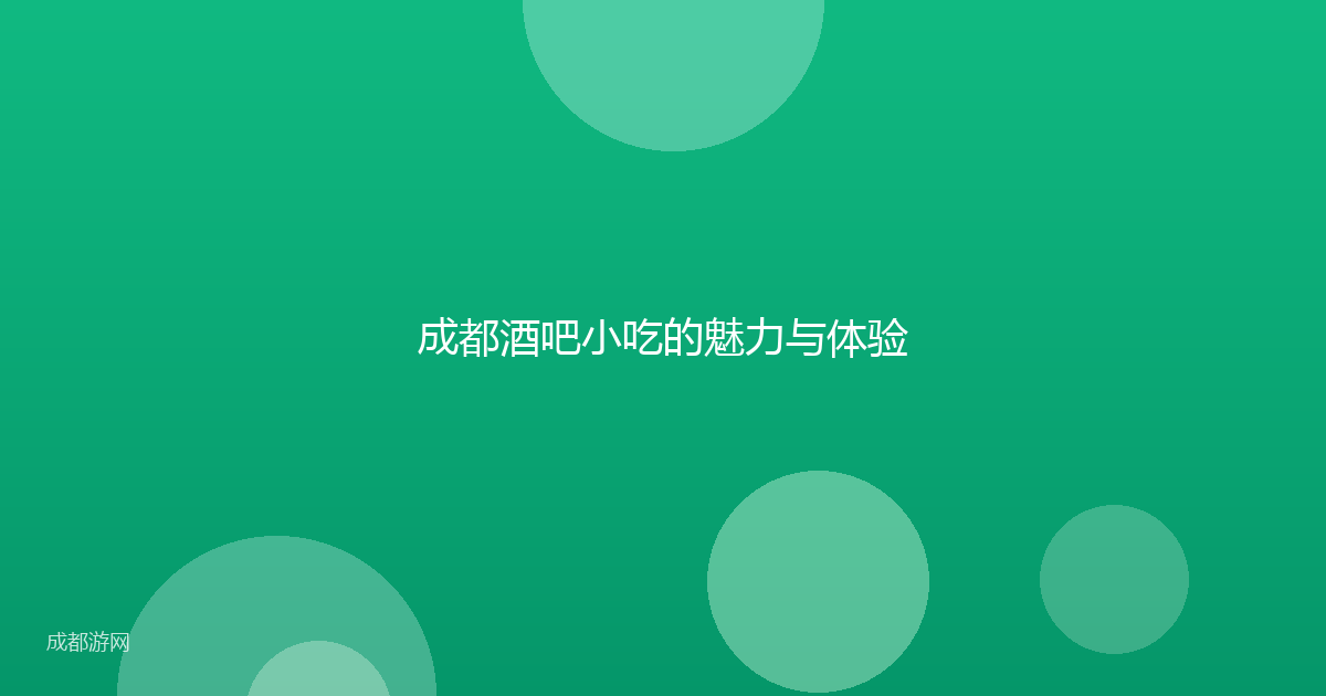 成都酒吧小吃的魅力与体验